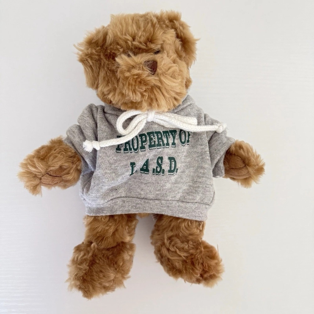 LASD Sheriff‎ Teddy Bear Plush Property of L.A.S.D Gray Hoodie Police Toy 8"